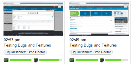 screenshots of work done on liquidplanner tasks