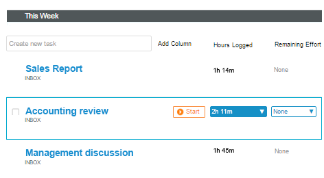 tracked time in liquidplanner interface