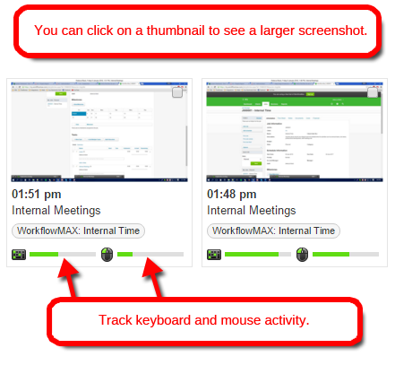screenshots of work done on workflowmax tasks