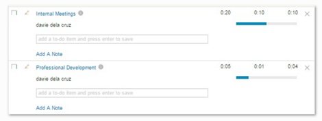 tracked time in workflowmax interface